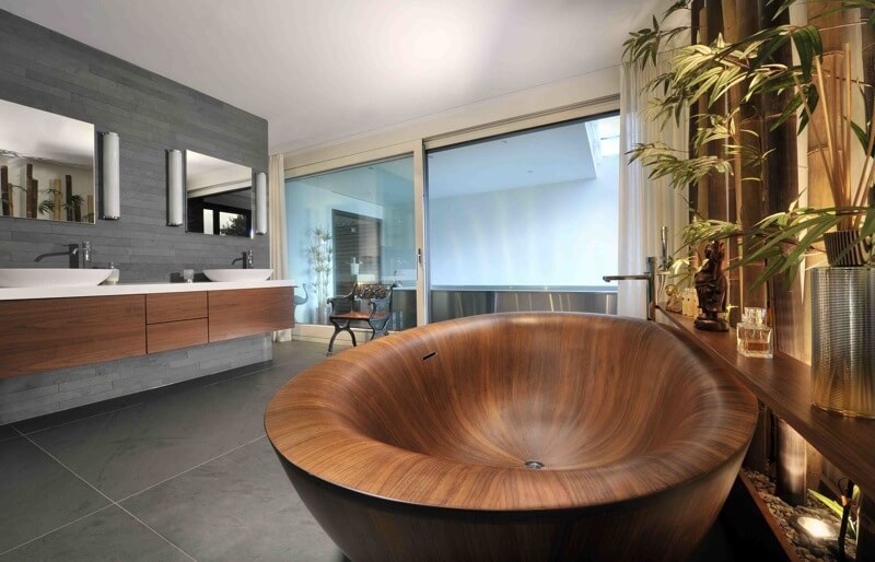 Роскошные деревянные ванны для любителей необычного дизайна