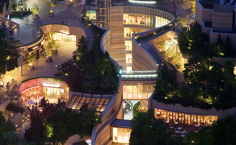Парк на крыше в Осаке