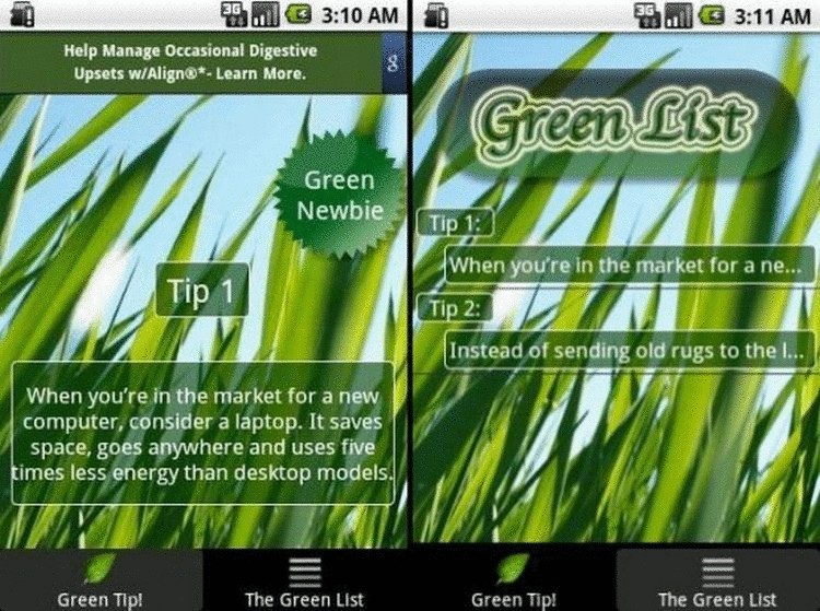 Тройка самых "зелёных" приложений для Android 
