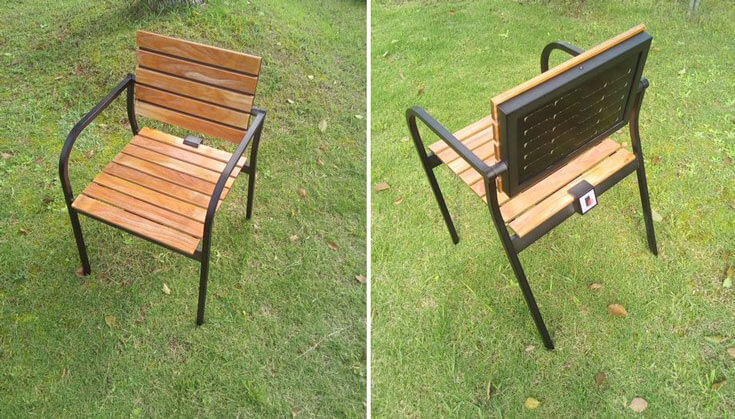 Садовые кресла с солнечными батареями для подзарядки смартфонов
