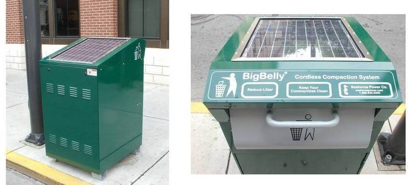 Инновационные контейнеры для мусора, работающие от солнечной энергии