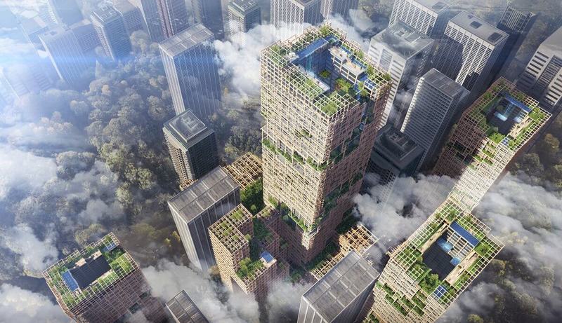 В Токио планируют построить первый деревянный 70-этажный небоскреб