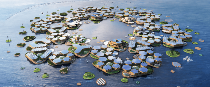 ООН показала концепт плавучего города с защитой от цунами и 5-балльных ураганов