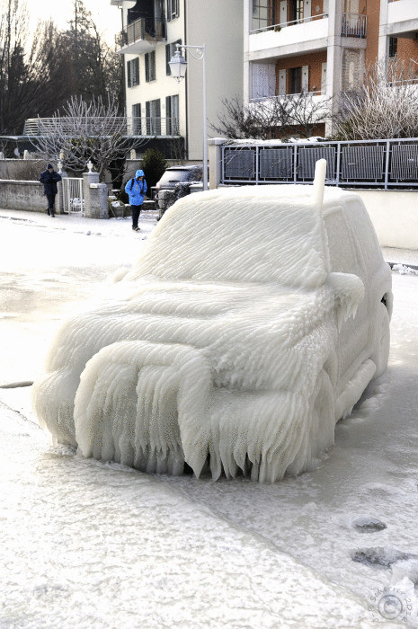  Как зима превращяет автомобили в искусство