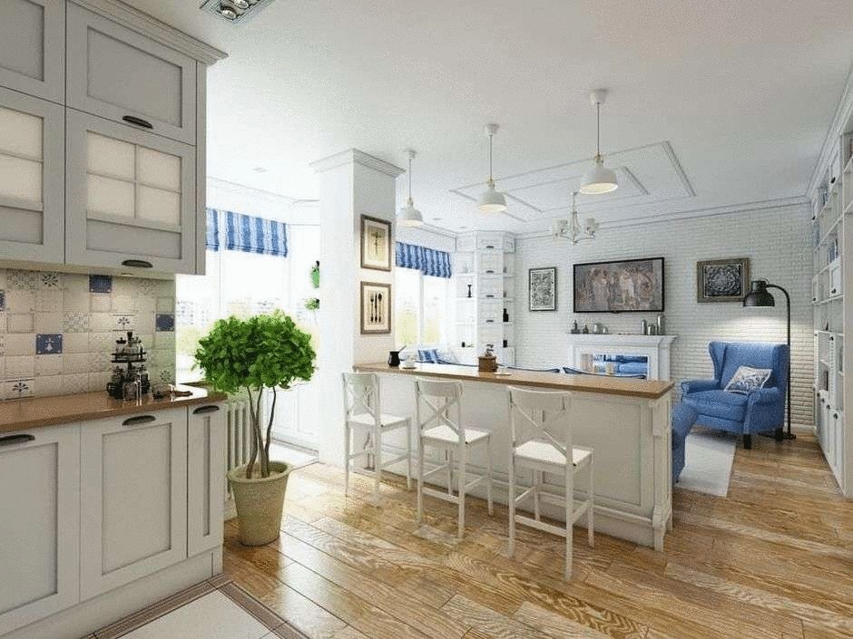 Квартира в стиле прованс — идеальное решение в сине-белом цвете